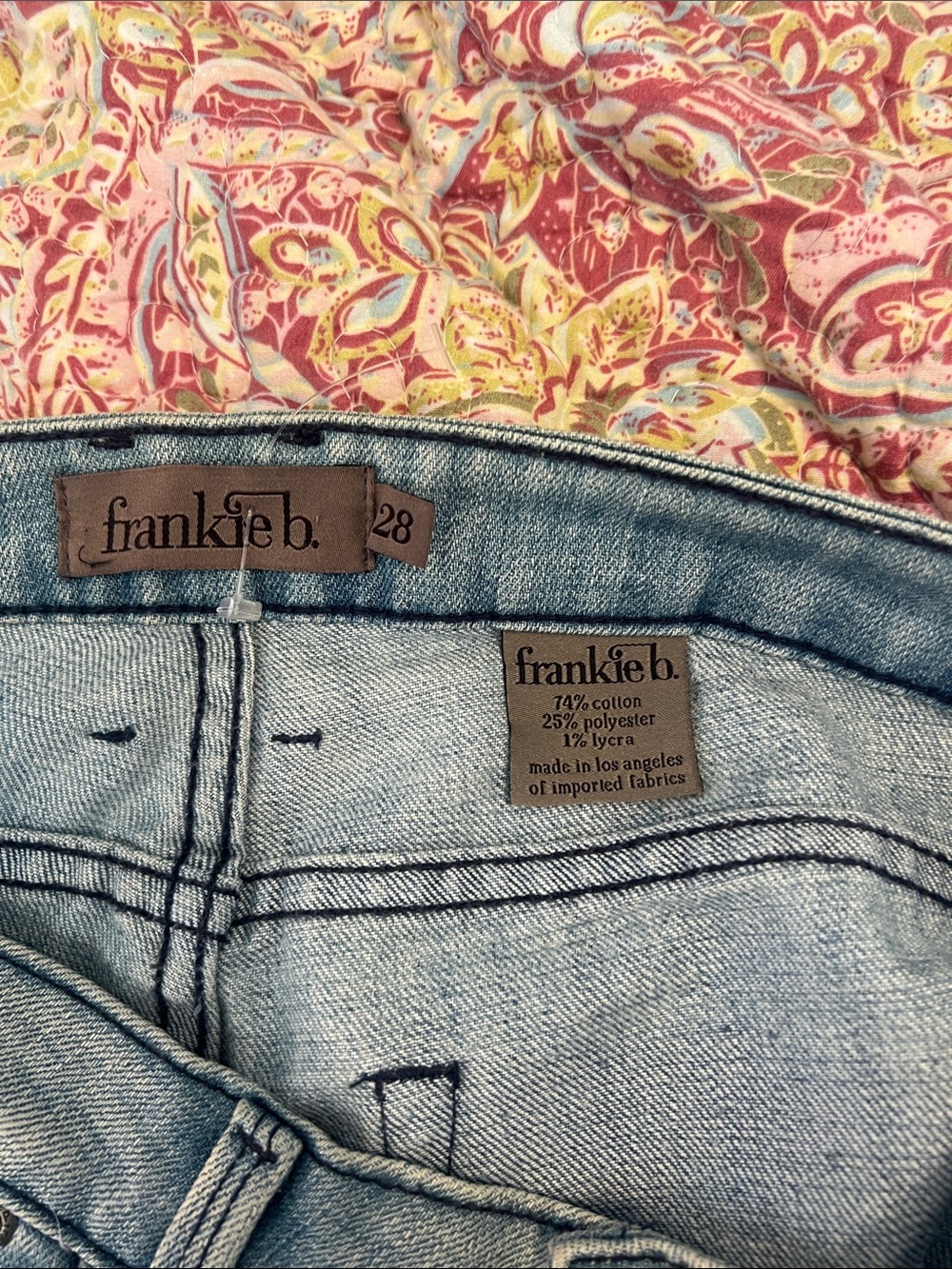 Frankie B Light Blue Women's Denim Jeans - with Rhinestone pockets - Picture 6 of 6